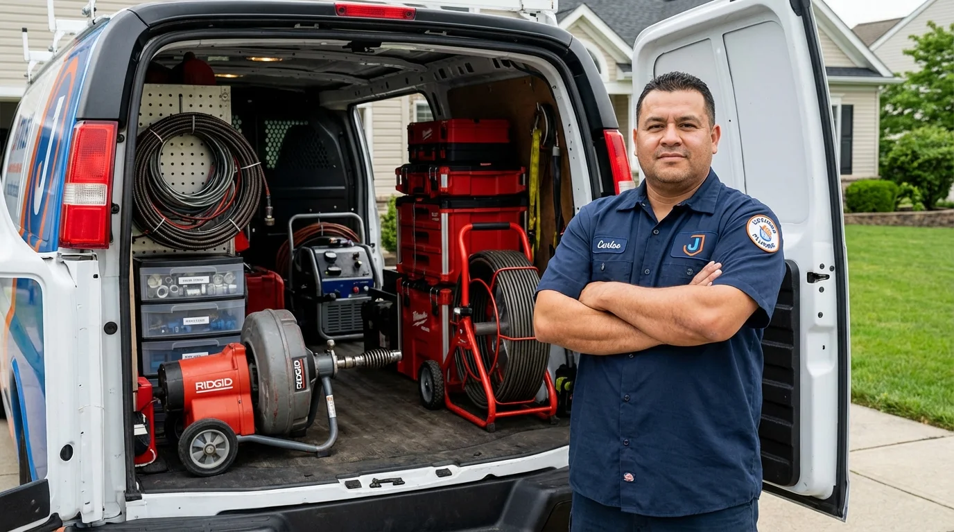 Professional drain cleaning equipment and Johns Plumbing LLC plumber in Sartell