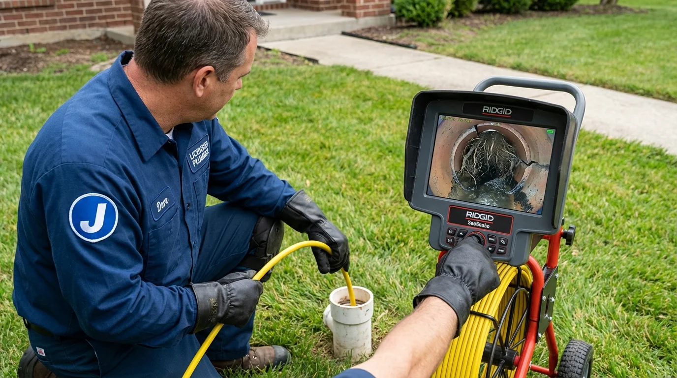 Sewer camera inspection being performed by Johns Plumbing LLC in Sartell